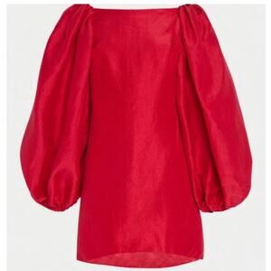 Azeeza Sana Balloon Sleeve Silk Mini Dress